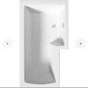 High Quality Reinforced 1500mm Right Hand L-Shape bath, finished in high gloss white.
