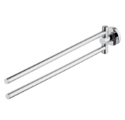 Designer Twin Rod Swivel Towel Rail in Chrome - Wall Mountable, finished in high quality chrome.