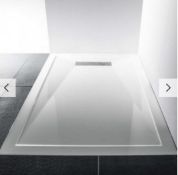 1700mm x 800mm Designer Linear 25mm Stone Shower Tray with Chrome Plate Waste Kit included.