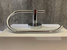 Designer Chrome Toilet Paper Holder. Wall mountable, finished in High Quality Chrome