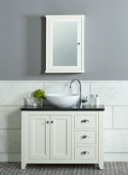 Laura Ashley Traditional Style Marlboroiugh Mirror Cabinet in Cotton White Finish