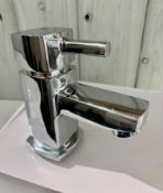 Designer MODERNA Chrome Bathroom Basin Tap, in Chrome.