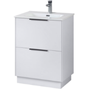 Designer Tailored Bathrooms 'Orca' 600mm White 2 Drawer Floorstanding Vanity Wash Basin Unit