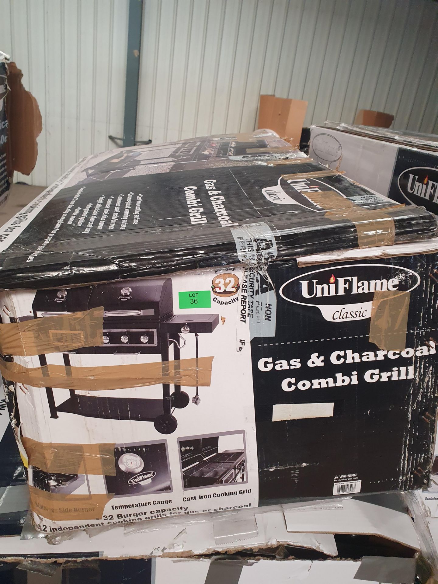 Uniflame Gas & Charcoal Combi Grill BBQ - Image 2 of 2