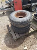 2 x large agricultural tyres on rims