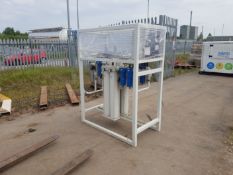 Free standing compressed air dessicant dryer with filters