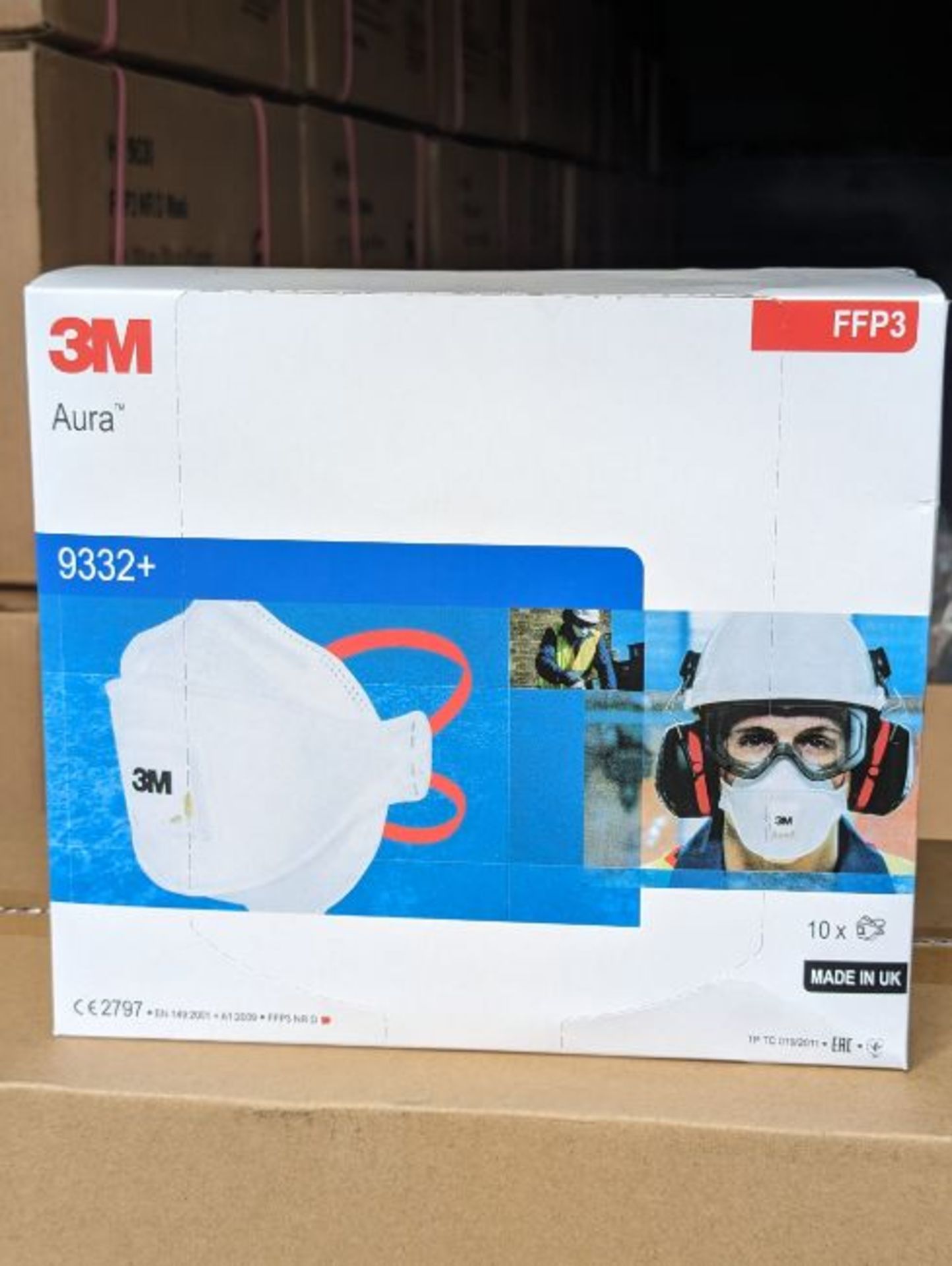 3M Aura FFP3 9332+ dust mask box of 120 units - Image 4 of 4