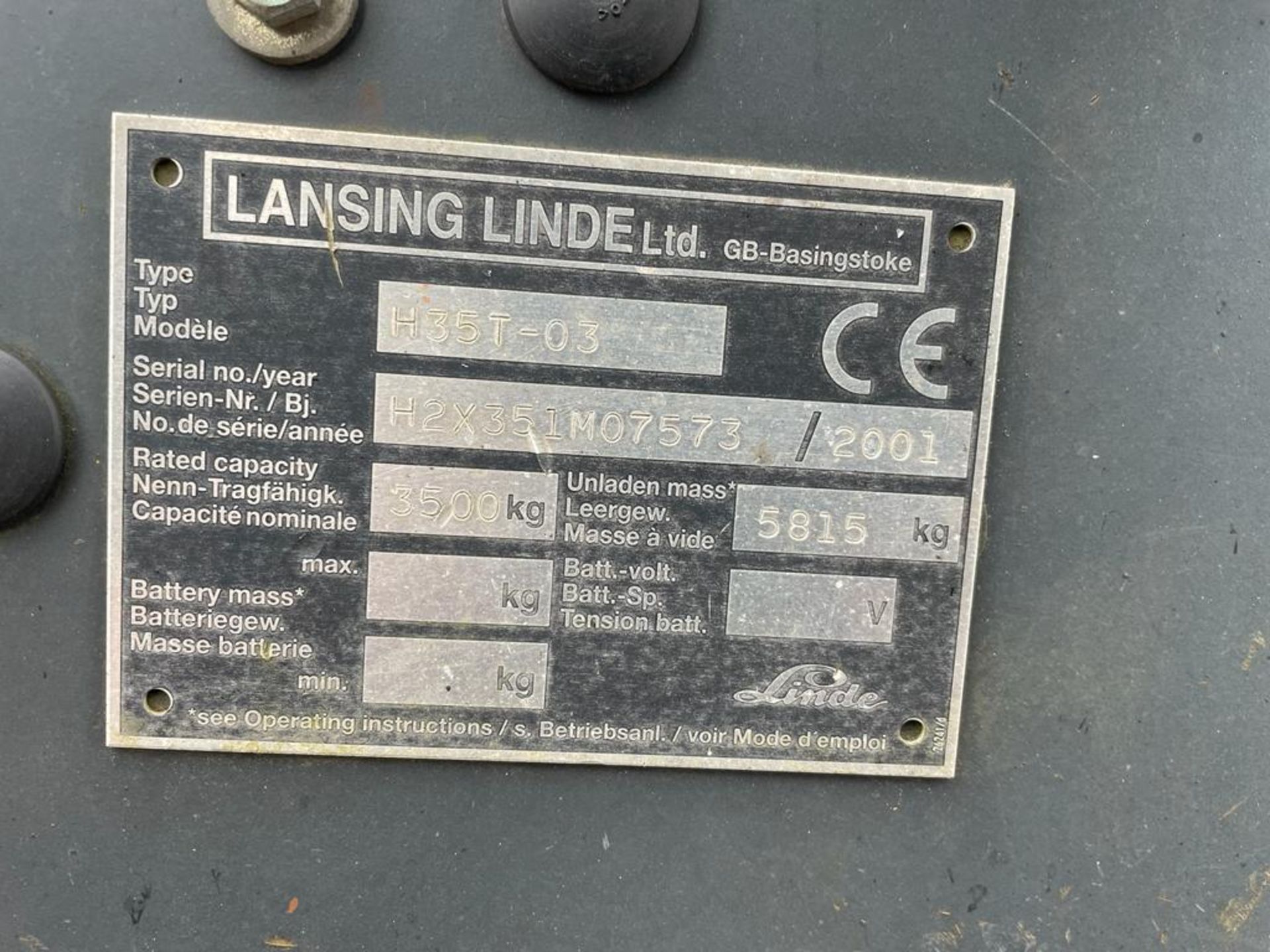 2001 Linde 3.5 Ton Gas Forklift - Image 7 of 7