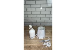 RIBBED TABLE LAMP 26CM WHITE