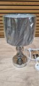 GLASS PEBBLE TABLE LAMP SILVER