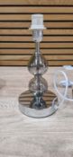 GLASS PEBBLE TABLE LAMP SILVER