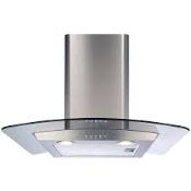 CDA ECP62SS 60cm Curved Glass Extractor Hood-Stainless Steel