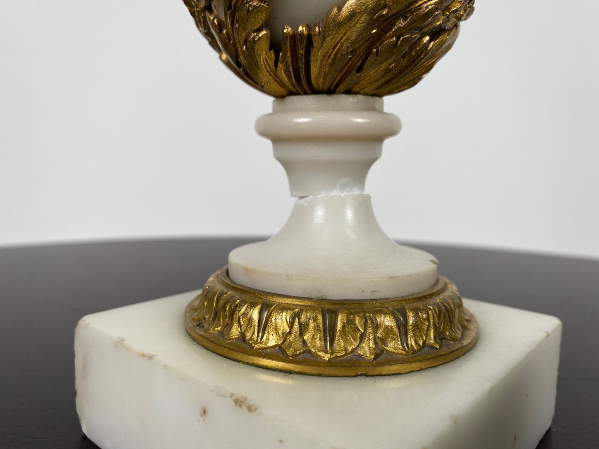 Pair of Marble and Bronze Urn Candlestick Ornaments - Image 8 of 10