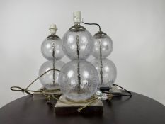 Trio of Porta Romana Glass Table Lamps