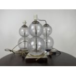 Trio of Porta Romana Glass Table Lamps