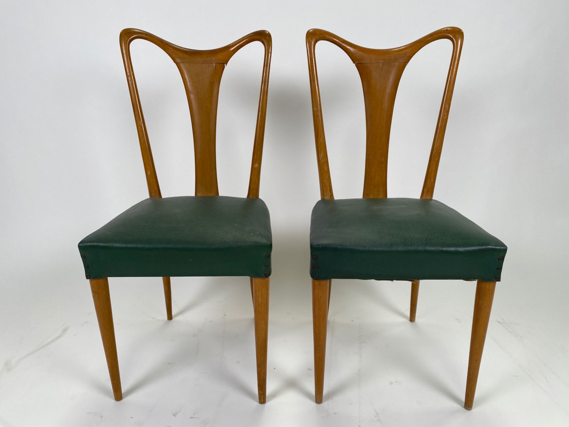 Pair of Ico Parisi Mid-Century Leather Chairs - Bild 2 aus 8