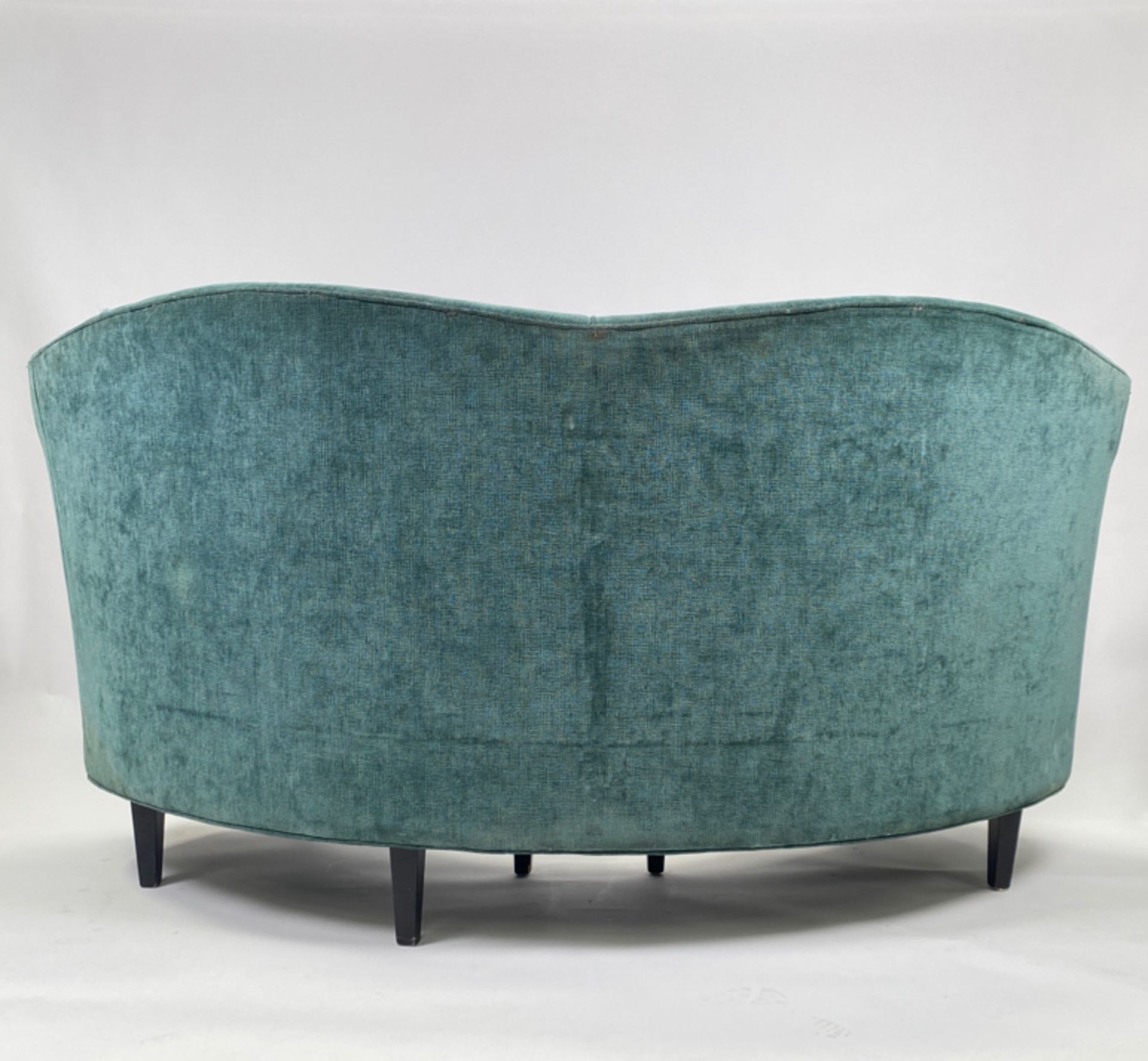 Curved Teal Sofa - Image 5 of 5