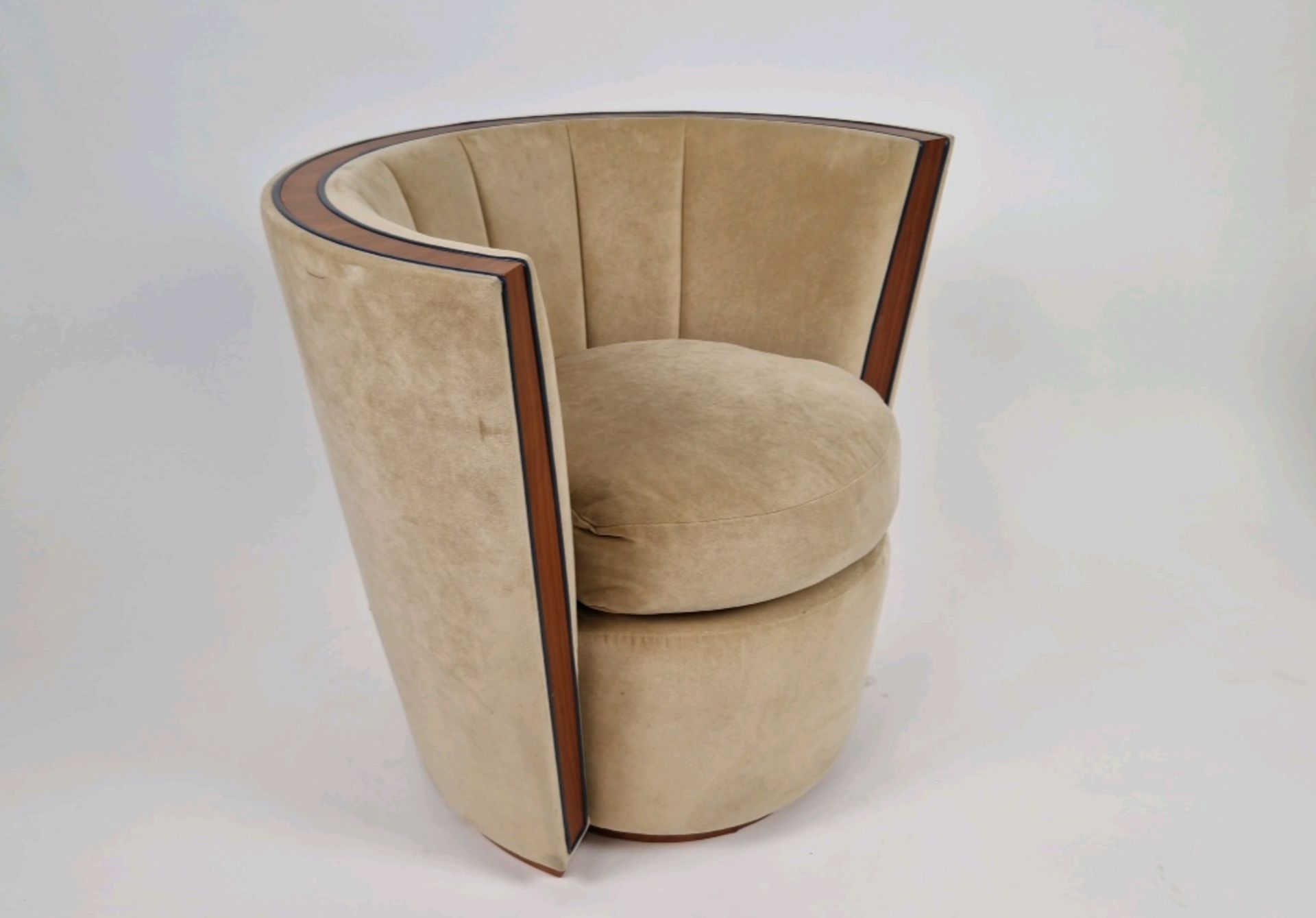 Bespoke Deco Tub Chair Made for Claridge's by David Linley - Image 3 of 9