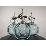 Trio of Donghia Glass Table Lamps