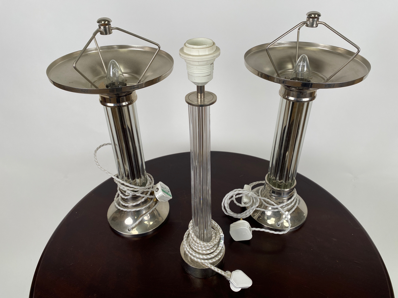 Trio of Glass Table Lamps - Image 2 of 4