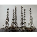 Set of 6 French 1960s Glass Table Lamp