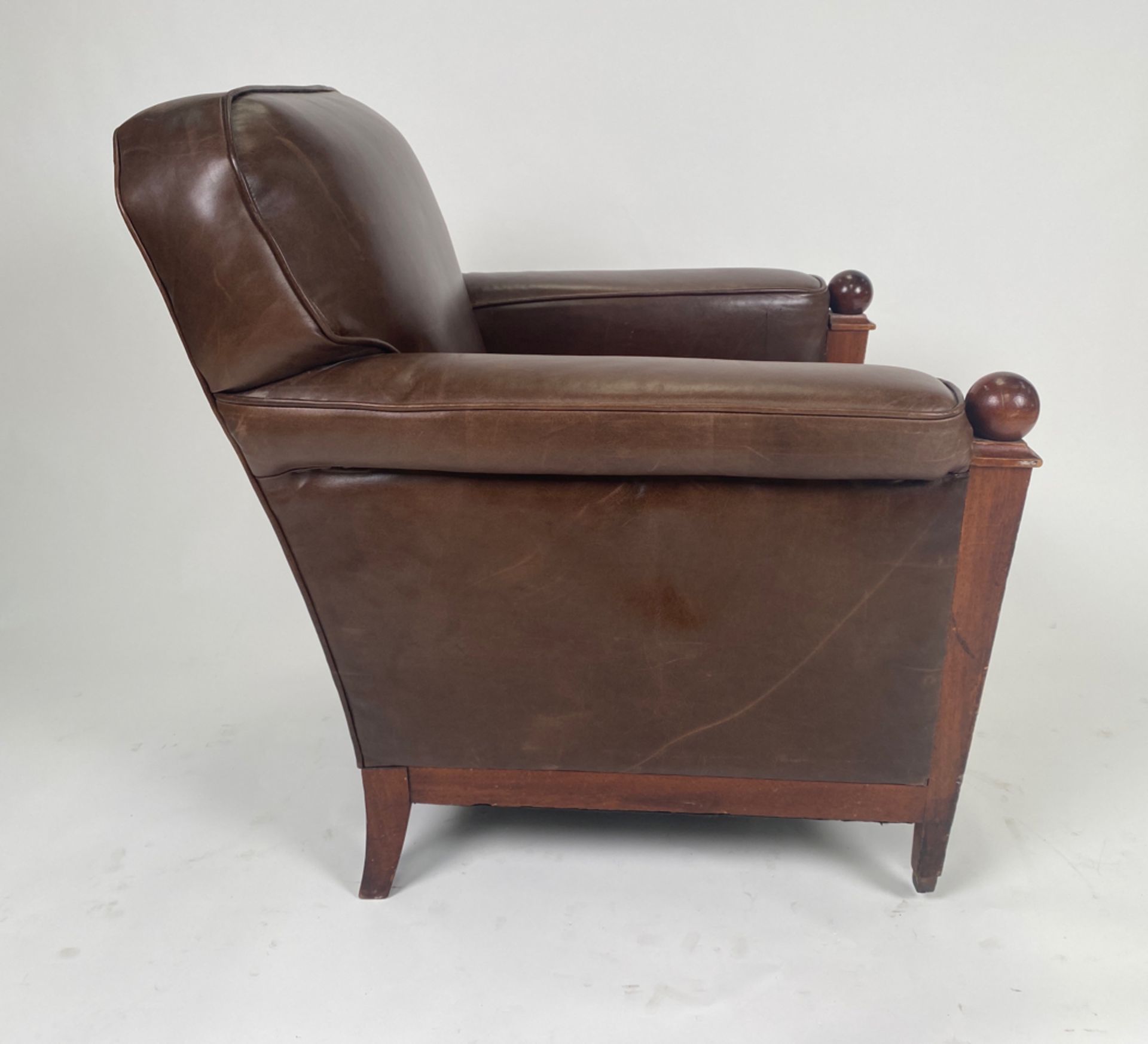 Pair of Leather Club Chairs - Image 6 of 7