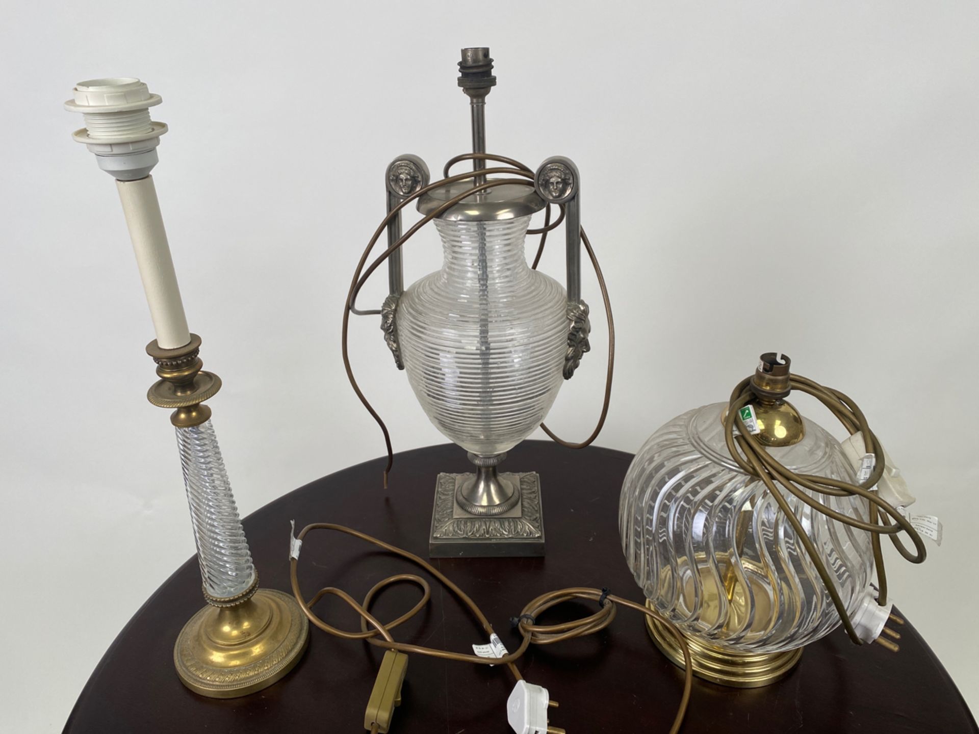 Trio of Glass Table Lamps - Image 2 of 6