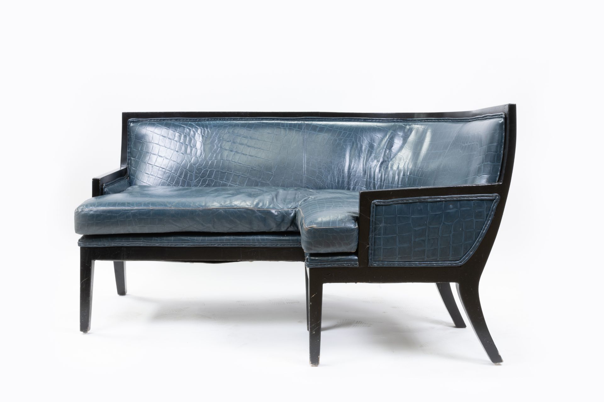 Iconic Berkeley Blue Bar Sofa Commissioned by David Collins - Image 2 of 5