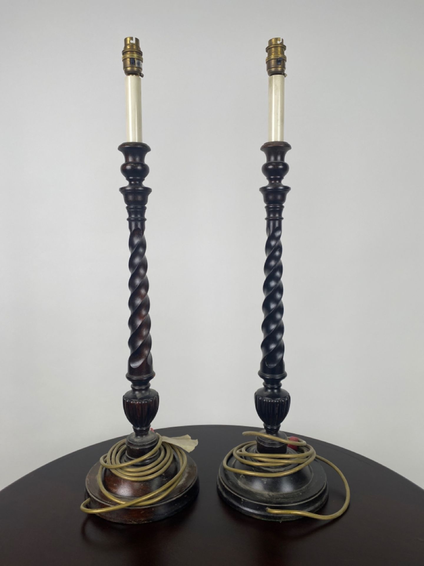 19th Century Wooden Spiral Floor Lamp