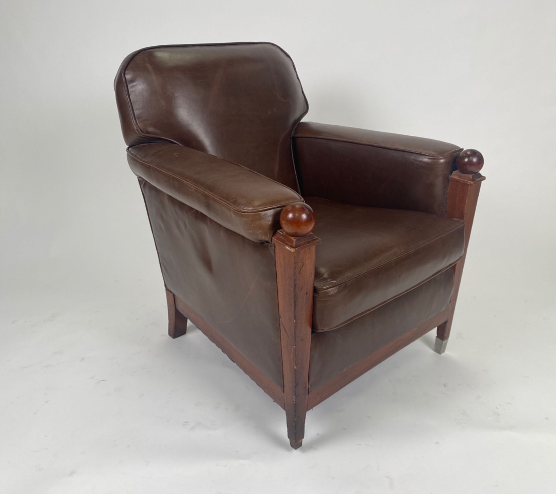 Pair of Leather Club Chairs - Image 7 of 7