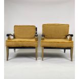 Pair of French Regency Style Lounge Chairs