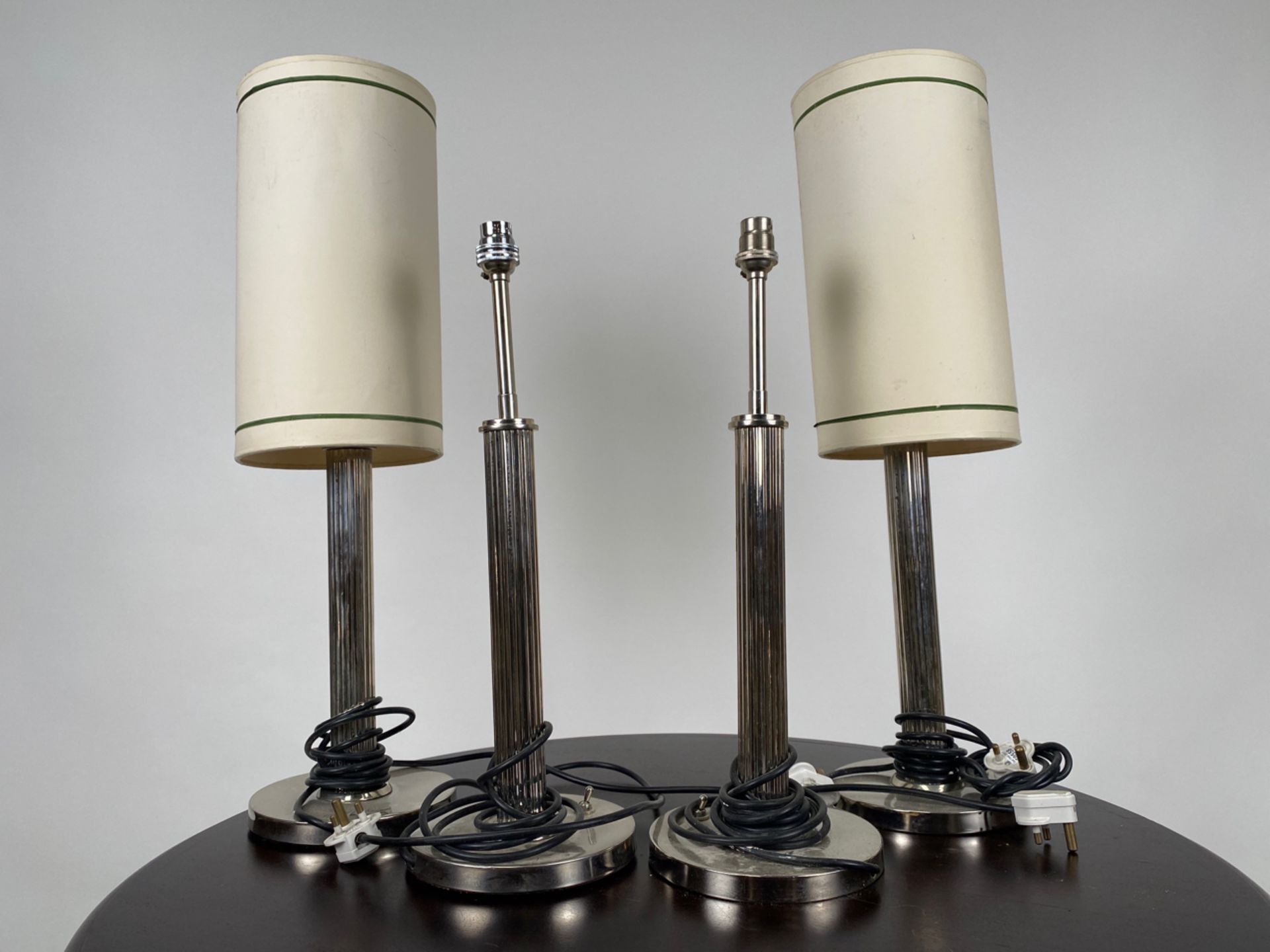 Set of 4 French Style Nickel Table Lamps