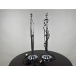Set of 4 Silver Art Deco Table Lamps