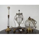 Trio of Glass Table Lamps