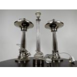 Trio of Glass Table Lamps