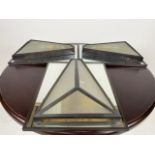 Trio of Mirrored Art Deco Style Wall Lights