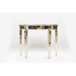 Art Deco Panelled Mirrored Demilune Console Table