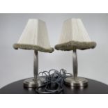 Pair of French Style Silver Table Lamps