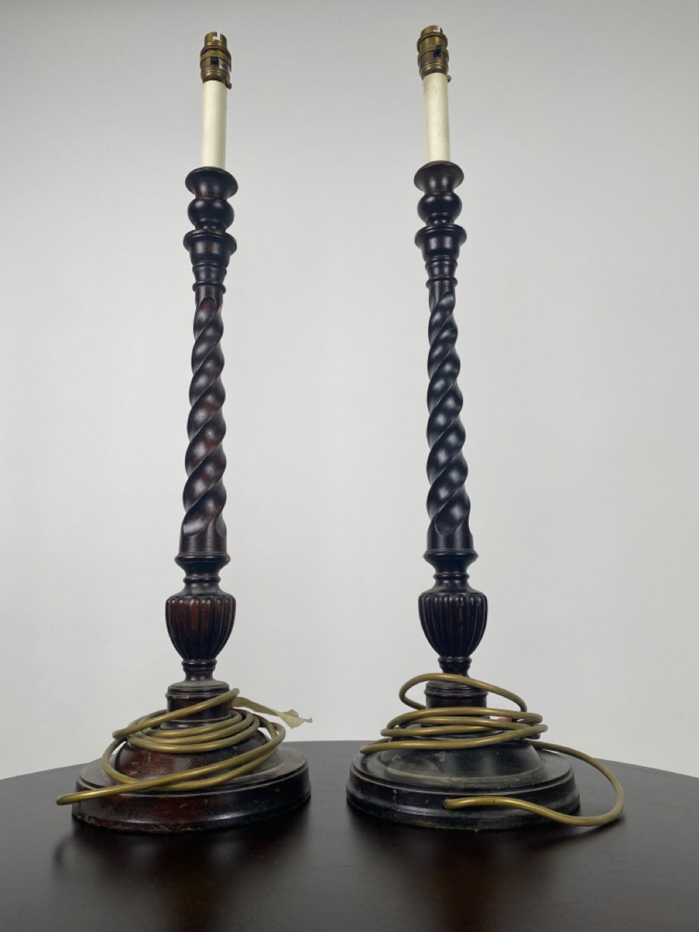 19th Century Wooden Spiral Floor Lamp - Bild 2 aus 5