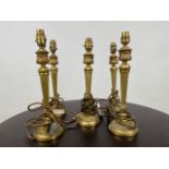 Set of 5 Brass Table Lamps