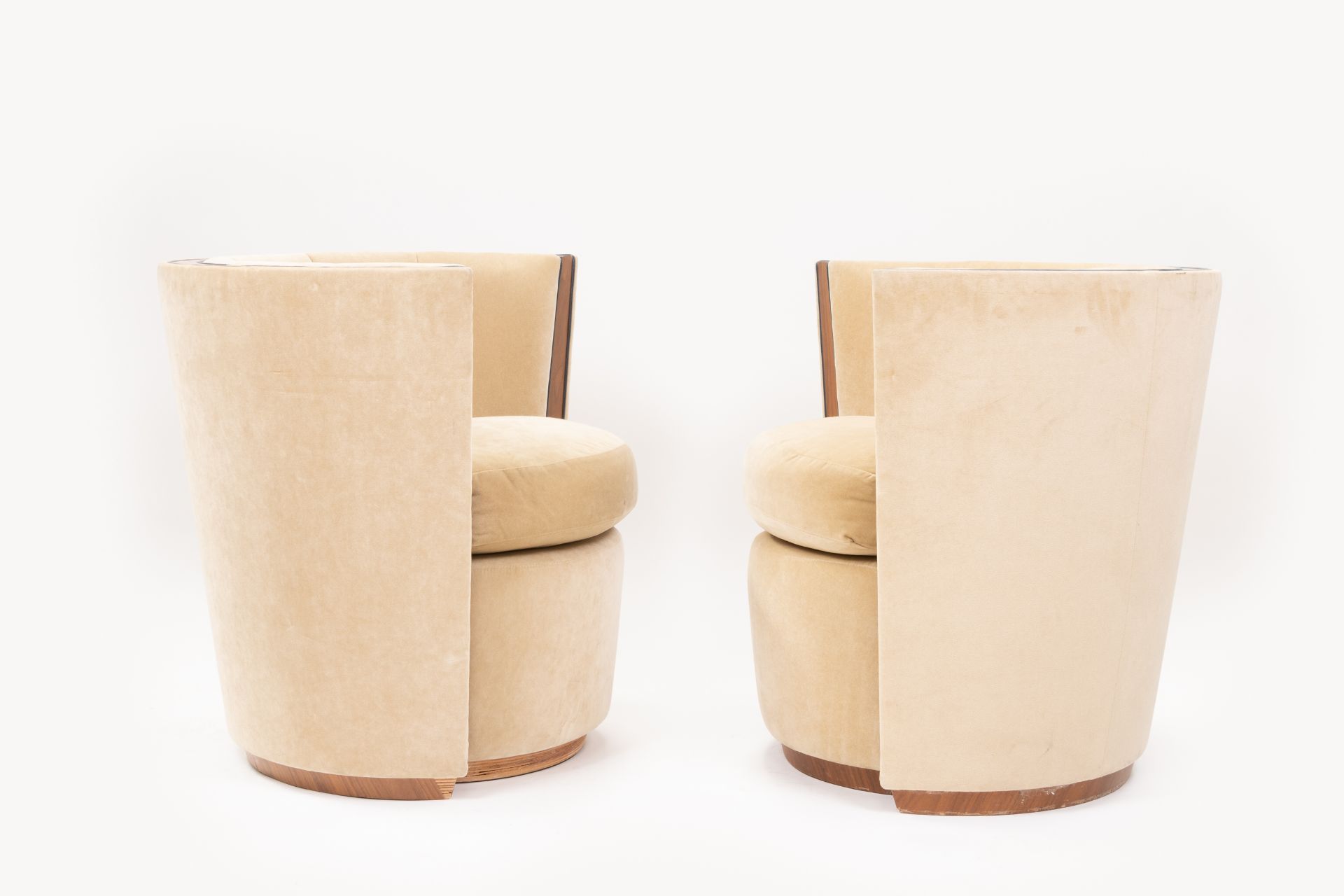 Pair of Bespoke Deco Tub Chairs Made for Claridge's by David Linley - Image 3 of 7