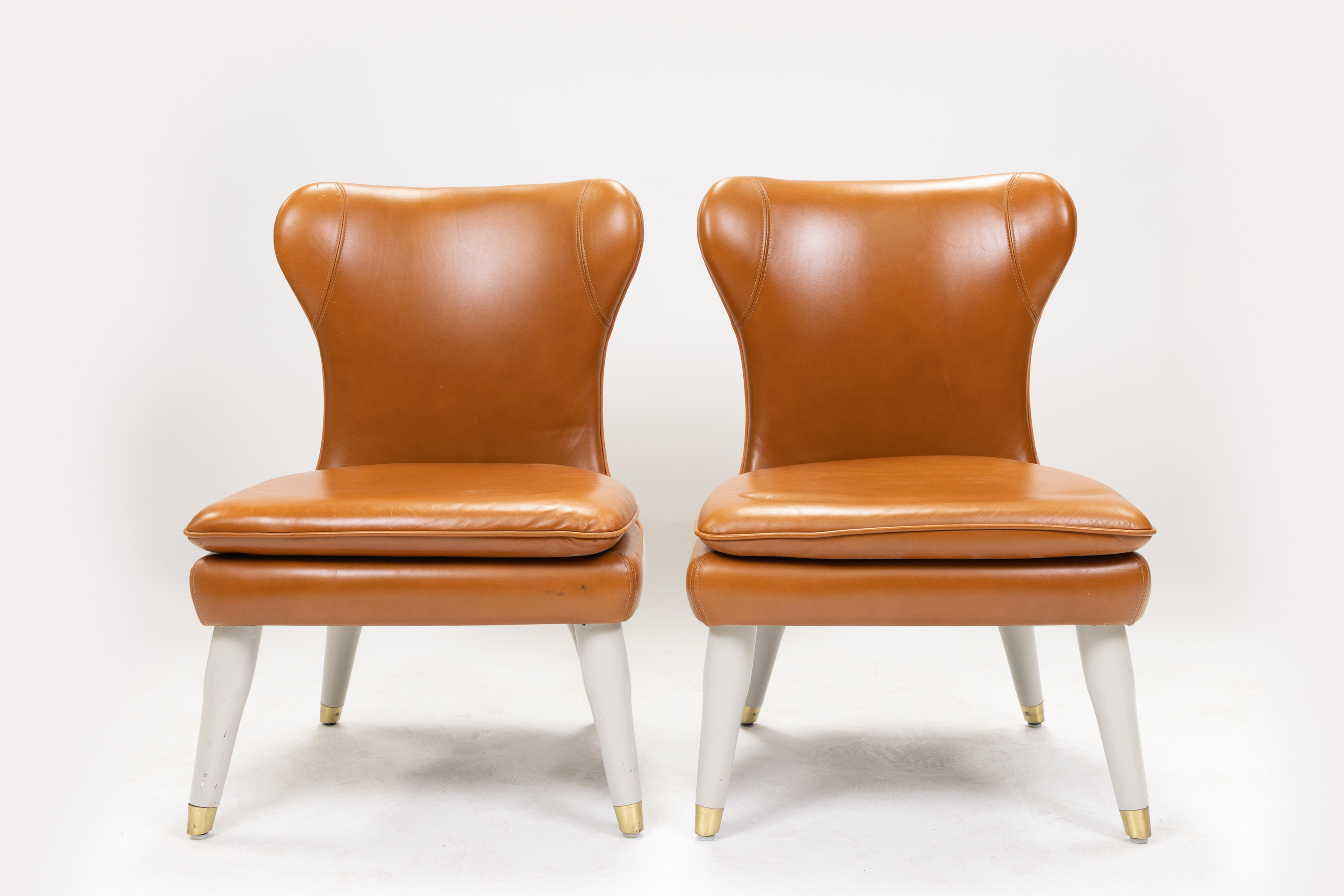 Pair of Ben Whistler Leather Chairs Designed for The Berkeley