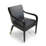 Ben Whistler Leather & Velvet Dining Chairs x 4 Made for Davies and Brook at Claridge's