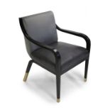 Ben Whistler Leather & Velvet Dining Chairs x 4 Made for Davies and Brook in Claridge's