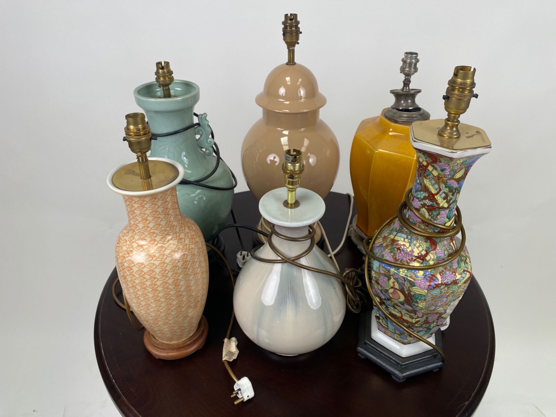 Mixed Set of Ceramic Vase Table Lamps - Bild 2 aus 6