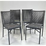 Set of Four Woven Fabric Chairs