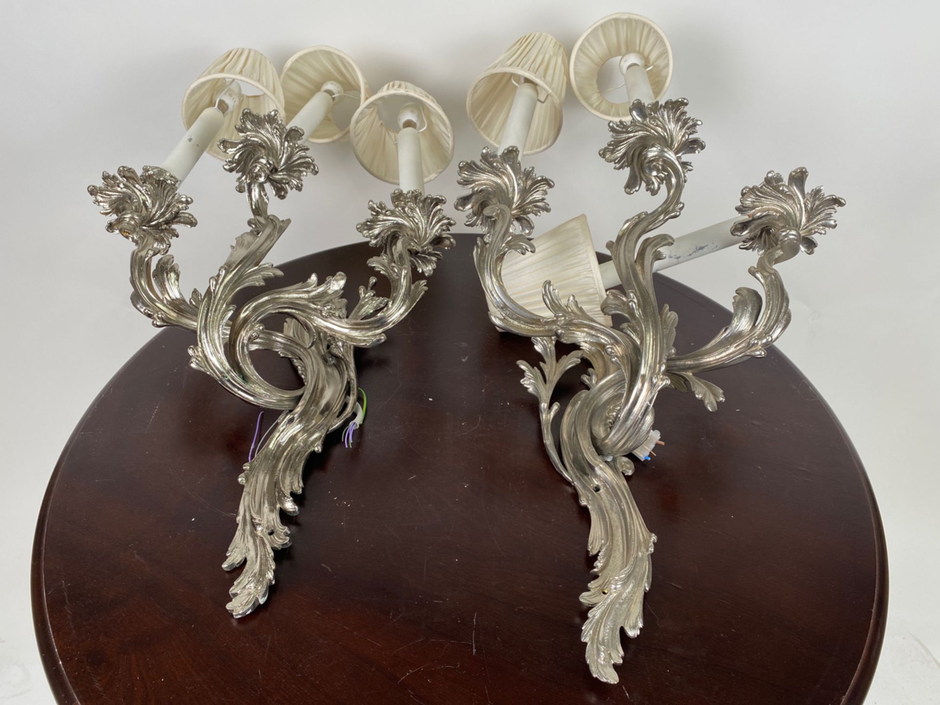Set of 4 French Style Silver Wall Lights