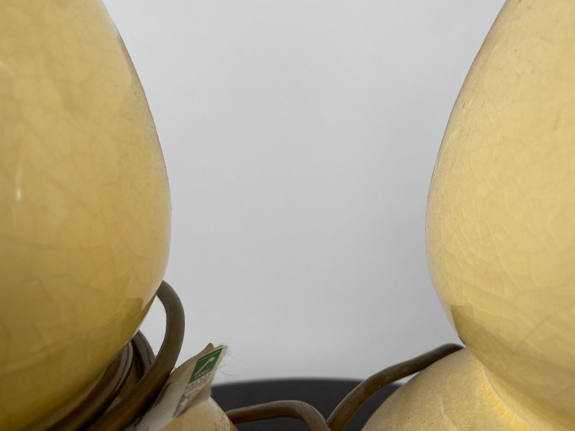 Pair of Pale Yellow Ceramic Table Lamps - Image 3 of 3