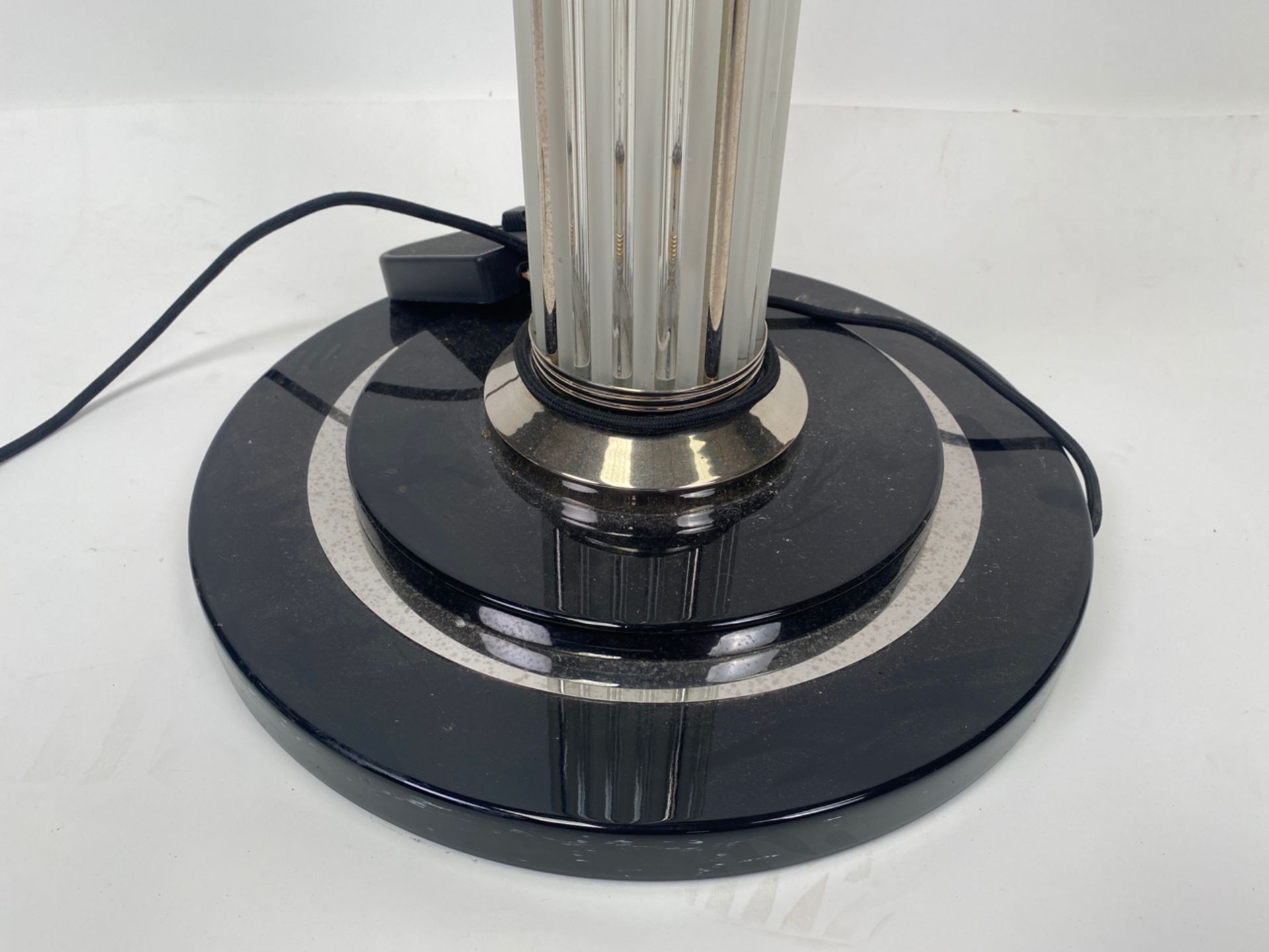 Art Deco Style Model le Mons Glass Rods, Chrome, and Black Lacquer Floor Lamp - Image 2 of 7