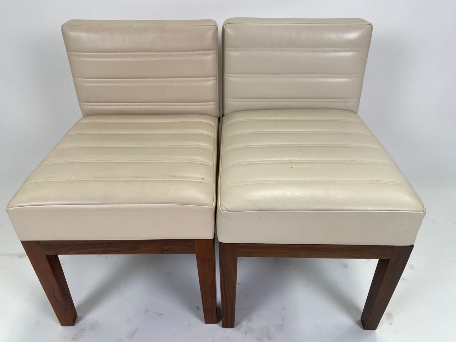 Set of 4 Cream Bench Seats - Image 2 of 4